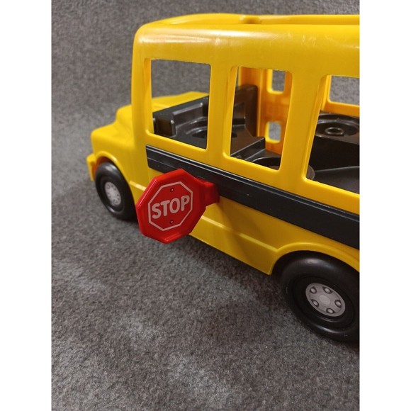 Vintage 1991 Fisher Price Little People School Bus Only Stop Sign Door Opens - Picture 10 of 16